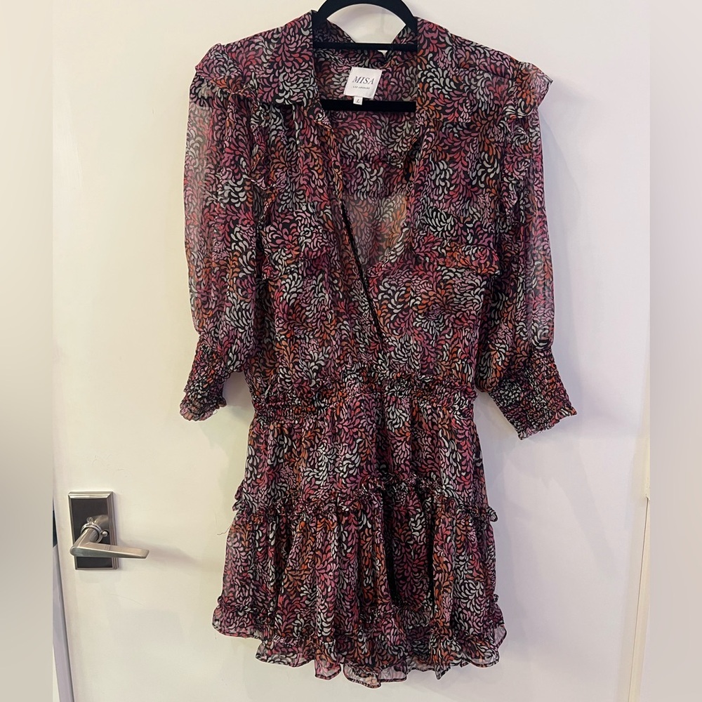 MISA LOS ANGELES AMELIE DRESS Autumn Leaves Ditsy / L